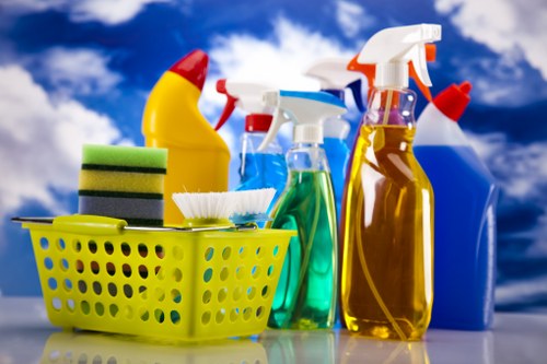 Cleaning professionals setting up a service booking for a UK property