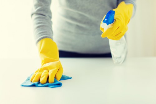 Deep cleaning of kitchen surfaces and appliances during an end of tenancy clean