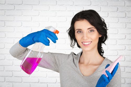 Local office cleaners working around a Bermondsey business unit and communal areas