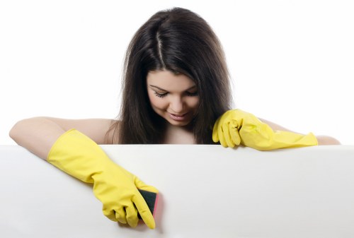 Local cleaning team working in a Bermondsey apartment building with access challenges